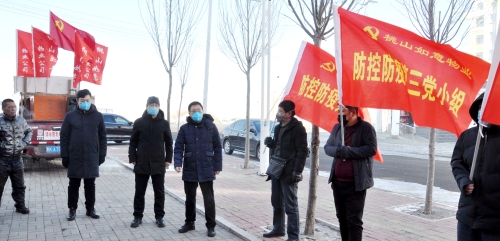 七台河公司桃山如意物业公司疫情防控工作党小组深入社区进行宣传。。。。。（宋晓析摄）